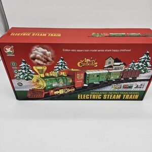 Christmas Electric Steam Trai  - Si.ulated Retro Train Model - NIB